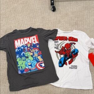 Marvel Kids T-Shirts - Black & White with Red, Blue, Green Graphics